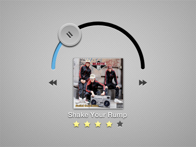 Half Moon Music Player - Free PSD rounded half moon moon music media player slider star rating clean