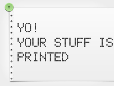 Dot Matrix Printer Pop-Up Notice