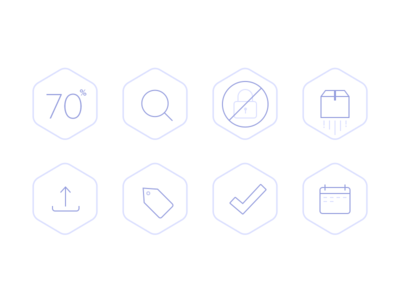 Clean Icons - Blocs clean design hexagon icons subtle web