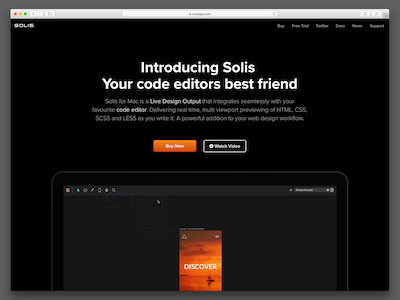 Solis Final Website app code css design editing html live mac scss sync web