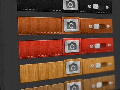 Mo Tab bars buttons caprture gui interface ios leather menu metal photo tab ui user video wood