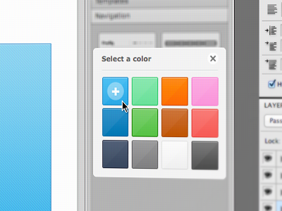 Zap Swatch Modal blur color colour design dev modal photoshop plugin pop ps select selector swatch swatches up web