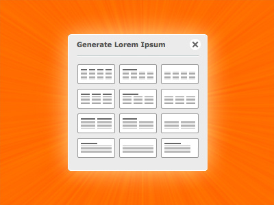 WebZaps - Lorem Ipsum Generator creation dev generator ipsum lorem photoshop plugin styling text web webzap workflow