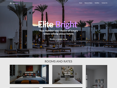 Elite Bright Hotel figma landing page