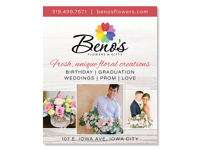 Beno's Flowers & Gifts ad ad design advertising design