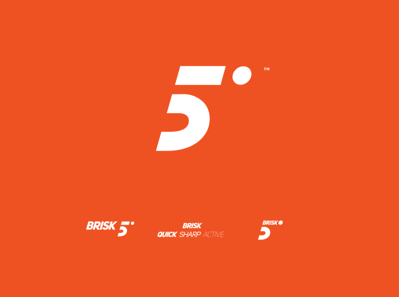 BRISK5 5 brisk clean fast font idenity in logo logomark logotype minimal negative space number typography