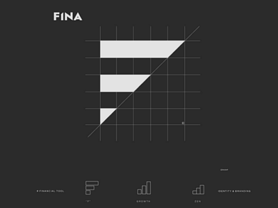 Fina app logo app branding finance financial idenity logo logomark minimal steps tool typography