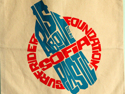 RISE ABOVE PLASTIC enviroment surf rider type treatment illustration typography