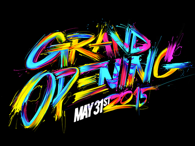 Grand Opening type treatment adobe brush digital lettering photoshop type treatment typography wacom