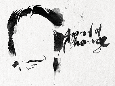 Alan Rickman brush expressive illustration ink lettering typography