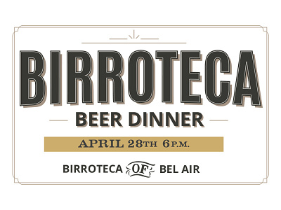 Birroteca beer design dinner ticket