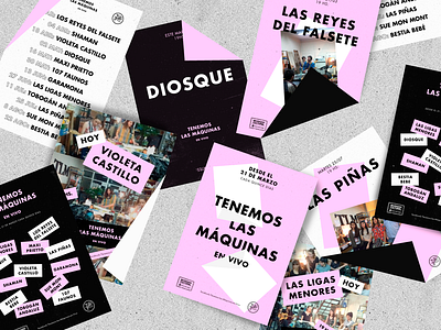 Tenemos las Máquinas en vivo branding graphic design grid indie music pink poster poster collection print type video