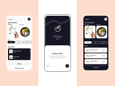 Haiku - Sushi Mobile App design mobile app mobile design mobile ui mobile ux