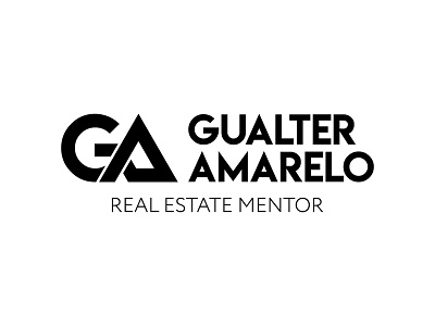 🏠 Gualter Amarelo Logo Design, G + A Emblem⁠