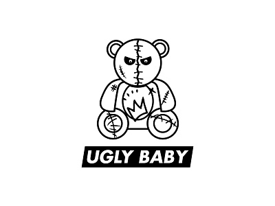 🧸 Ugly Baby Logo & Mascot Design, Not all babies look cute! baby bear logo branding emblem logo design logo designs mascot design minimal modern teddy bear ugly
