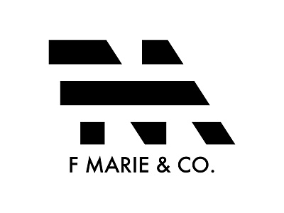✌🏻 F Marie & Co Logo Design, FM Emblem⁠ bold logo branding cool symbol fm fm logo lettermark logo logo design minimal monogram