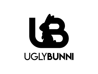 🐇 Ugly Bunni Logo Design, U + B + Bunny Emblem⁠