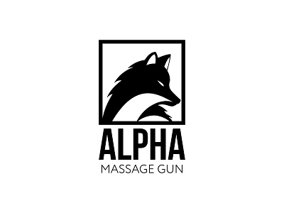 Fox Logo for Alpha Massage Gun cool symbol dog emblem flat icon fox fox logo graphic design logo design logo mark luxury minimal wolf wolf logo