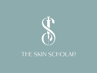 The Skin Scholar Logo Design beauty branding cool symbol letter s logo design medical monogram s logo skin skincare syringe logo mark womens health
