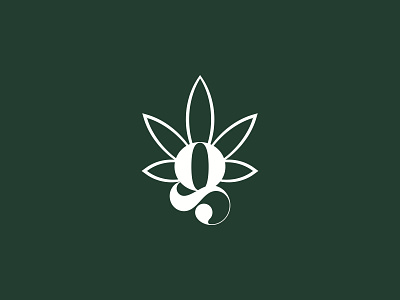 G + Weed Monogram Logo Design