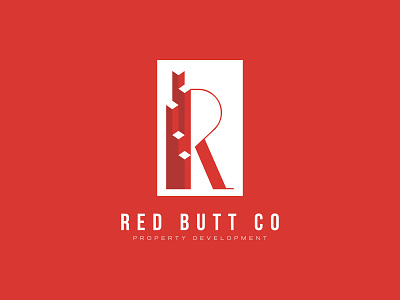 Red Butt Property Development Branding & Monogram Logo Design apartment branding condo high rise home letter r logo design monogram property developer r logo real estate agent