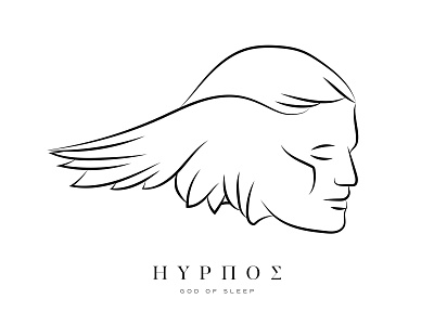 Hypnos / Greek God of Sleep Illustration & Logo Design