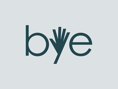 Bye Wordmark Logo Design branding bye graphic design hand hand gestures hey logo logo design logotype minimal type wordmark