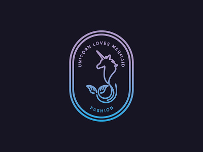Unicorn & Mermaid Fashion Logo & Branding Design apparel branding clothing cool symbol emblem fashion logo logo design mermaid minimal tail unicorn