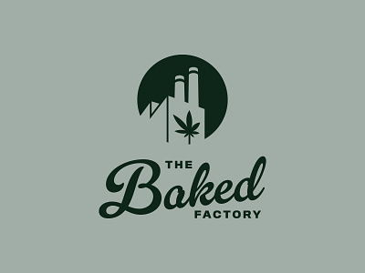 Factory + Cannabis Leaf / Fun Logo Design for Baked factory baked branding cannabis cannabis branding cannabis logo factory logo logo design logo mark mark