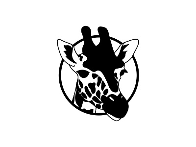 Giraffe Minimal Logo Design & Silhouette Illustration