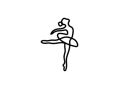 Ballerina Illustration & Line Art Logo Mark Design ballerina branding dance line art lineart logo logo design logo mark mark minimalist woman woman illustration