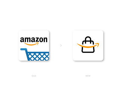 Amazon Shopping App Icon Redesign⁠ amazon.com app icon branding ecommerce app icon logo logo design logo mark mark rebranding redesign shopping