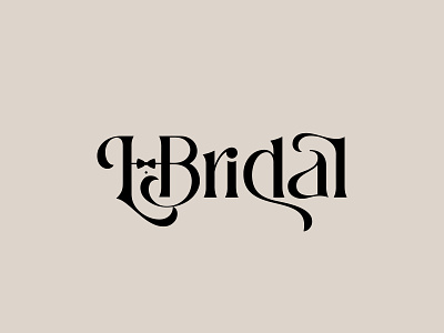 L. Bridal Wordmark Logo Type Design bow tie branding bridal bride groom lettering logo logo design logotype typography wedding wordmark