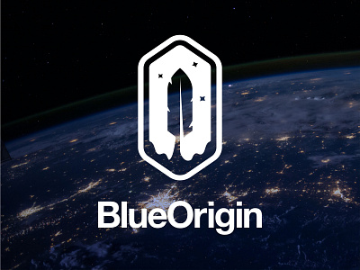 Space Rocket Company Blue Origin Feather Logo Mark Redesign⁠ aerospace blue origin branding feather jack bezos logo logo design logo mark logo redesign mars rocket launch space