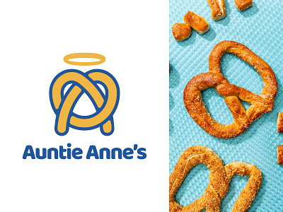 Auntie Anne's A Letter Monogram Logo Pretzel Mark Redesign⁠