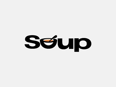 Soup Wordmark Logo Design Concept branding food letter mark logo logo design logo mark mark noodle soup spoon wordmark wordmark logo