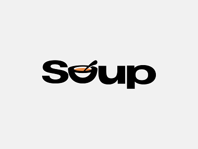 Soup Wordmark Logo Design Concept branding food letter mark logo logo design logo mark mark noodle soup spoon wordmark wordmark logo