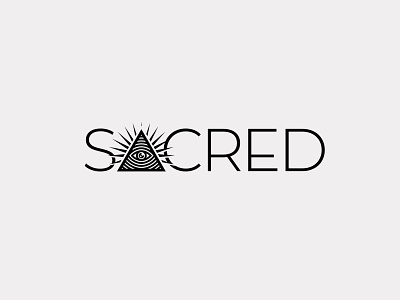 Sacred Wordmark Letter Mark Logo Design⁠ belief branding eye illuminati illumination letter mark logo logo design logo mark minimal sacred secret society word mark