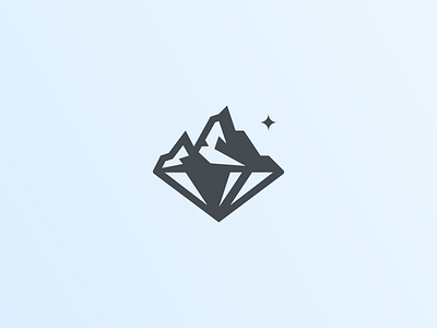 Mountain + Diamond Logo brand branding clean concept design diamond graphic design icon identity illustration illustrator logo mountain