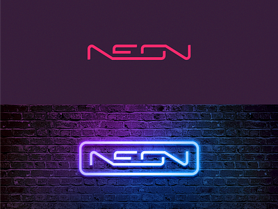 "Neon" client work logo (cont.) brand branding character clean concept design graphic design icon identity illustrator logo neon