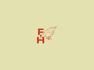 French Hens Brandmark branding chickens colorcode hand drawn hen logo retro logo sketch textured vintage logo
