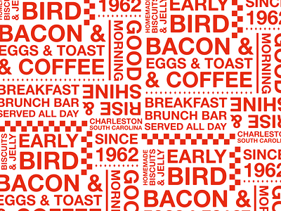 Brunch Diner Pattern Concept branding breakfast brunch charleston colorcode diner eggs and bacon goose pattern retro south carolina