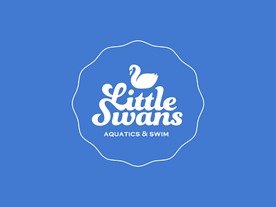 Little Swans Logomark aquatics branding children children logo colorcode hand drawn illustration kids swan swim swim lessons water