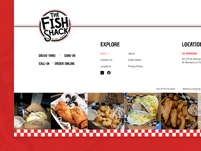 Footer Design for The Fish Shack