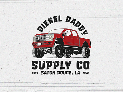 Diesel Daddy Logo Lockup baton rouge branding diesel grunge illustration lockup louisiana masculine merch brand merch logo redneck rugged southern truck