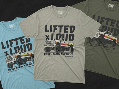 Tshirt Design for Diesel Daddy Merch Brand daddy diesel illustration lifted truck masculine merch truck tshirt
