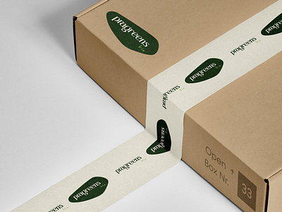 Packaging / pragreens box brand branding corporate identity design erdwen icon design logo logo design logotype microgreens mystery box pack packaging paper box plant tape typo logo vector visual identity