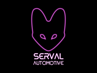 Serval cyberpunk design futuristic graphic design illustrator logo neon