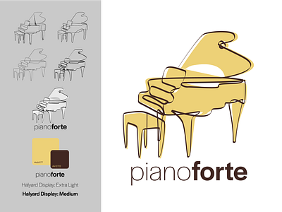 pianoforte | RWGP #1 design illustrator jazz logo piano single line yellow