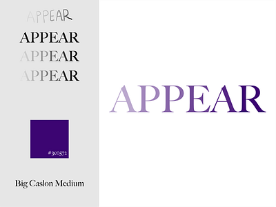 APPEAR | RWGP #4 design font graphic design illustrator logo purple